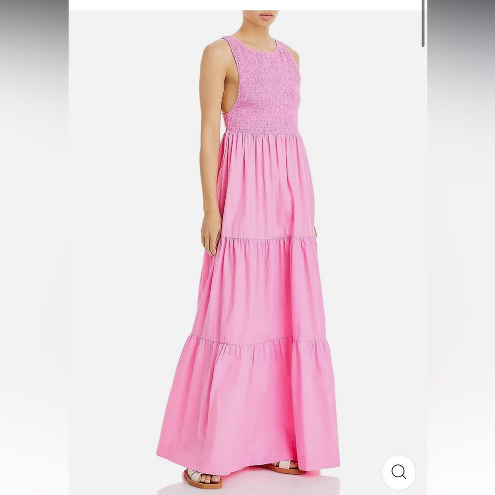 S/W/F SWF Bright Pink Tiered Low Back Maxi Dress. Size XS